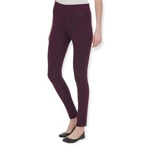 DKNY Plum Stretch Work Pants Leggings Sz Medium Career Slim Fit Office Business